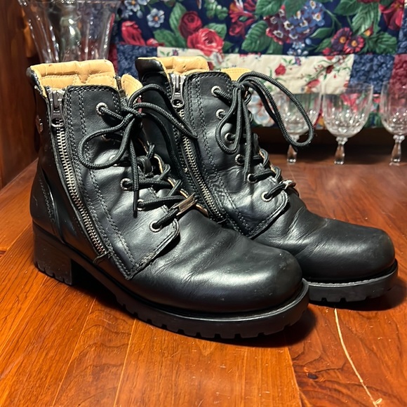 Harley-Davidson woman’s size 9 black leather boots. - Picture 1 of 12